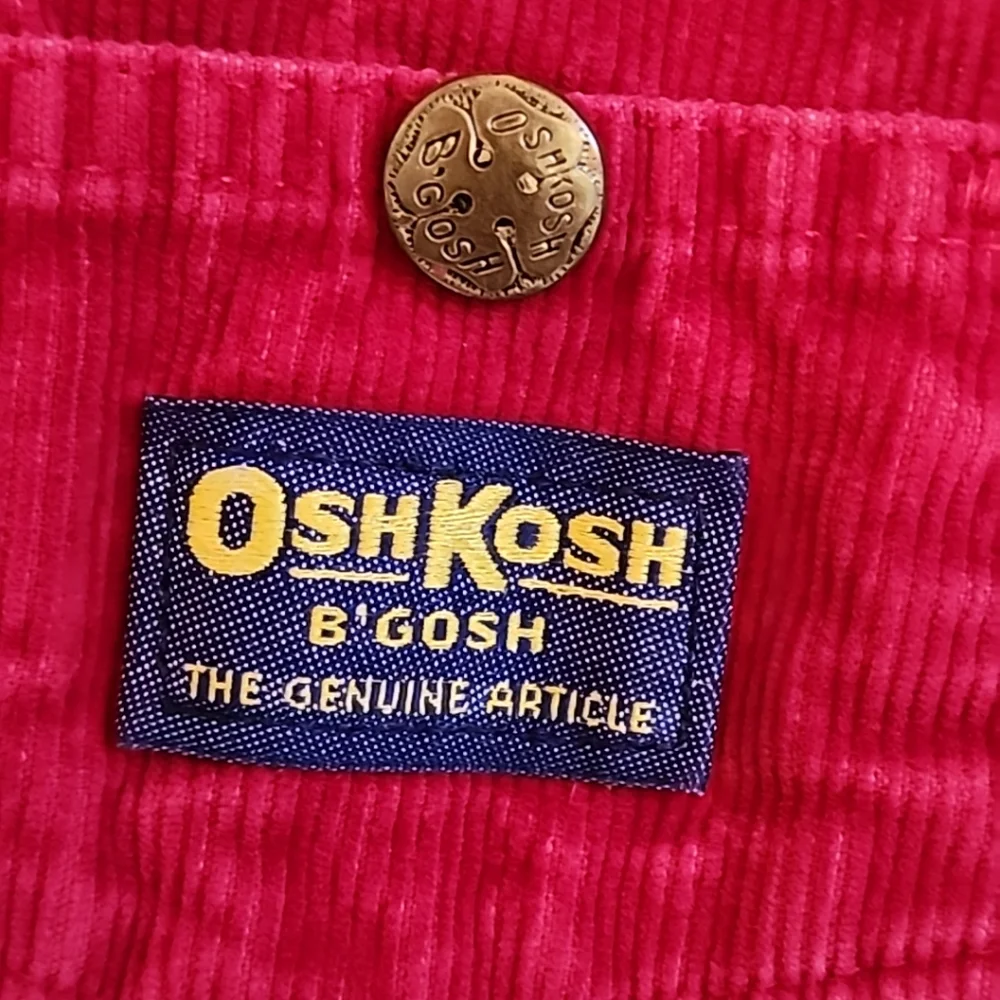 Y2k Oshkosh B’Gosh vestbak corduroy overall dress 2t vgt‎ red